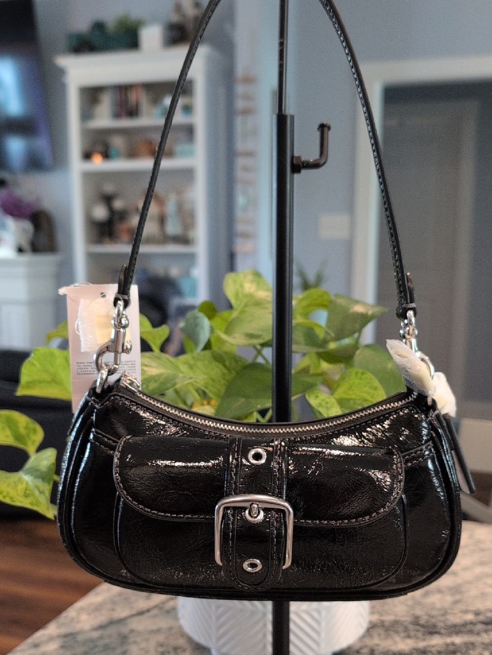 Coach Ashton Mini Black Patent Leather Shoulder Bag-NWT